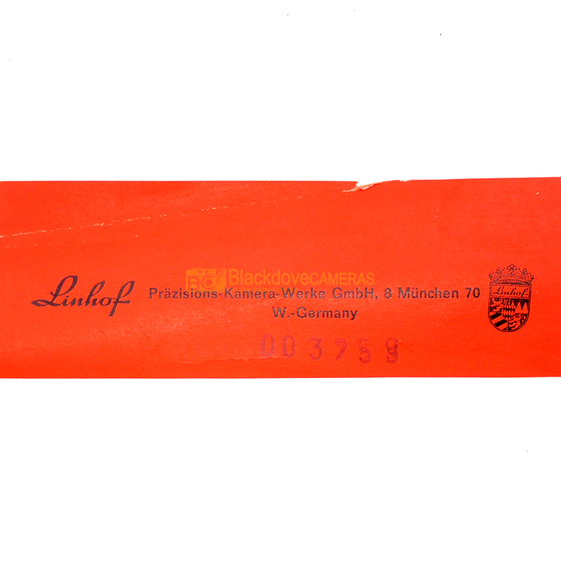Ricambio originale cavalletto Linhof cod. 003759. Vintage tripod spare part..