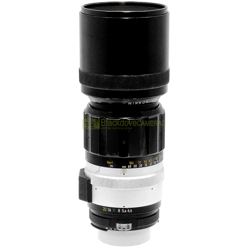 Nikon Nikkor Japan H Auto 300mm. f4,5 Teleobiettivo F per fotocamere pre AI