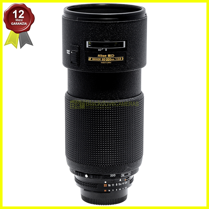 Nikon AF Nikkor 80/200mm f2,8 Black. Obiettivo zoom per fotocamere reflex.
