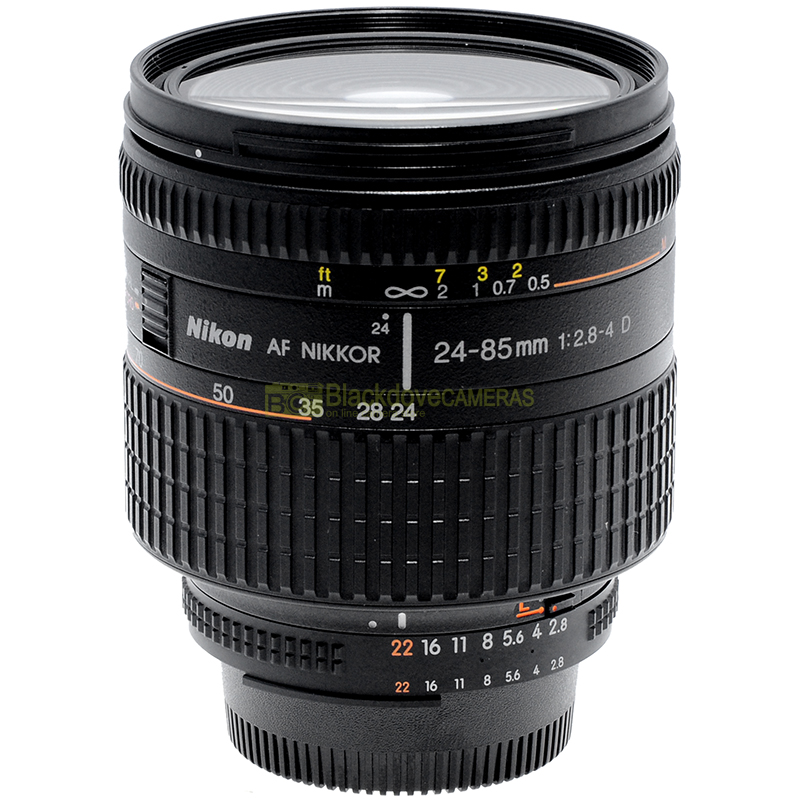 Nikon AF‑D Nikkor 24‑85mm f/2.8‑4 – vista laterale