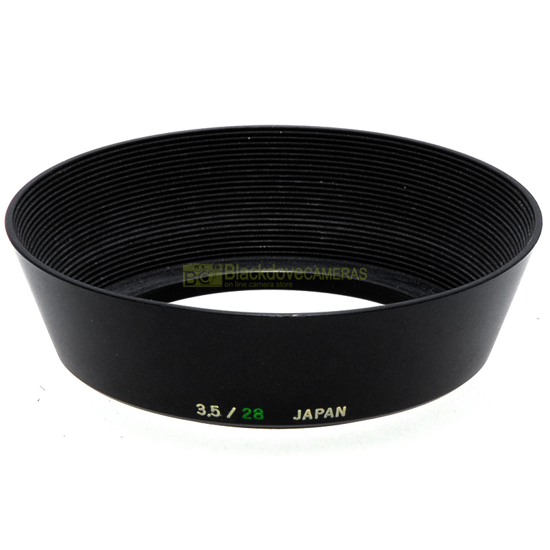 “Olympus paraluce originale in gomma x OM Zuiko 28mm. innesto a vite 49mm.”