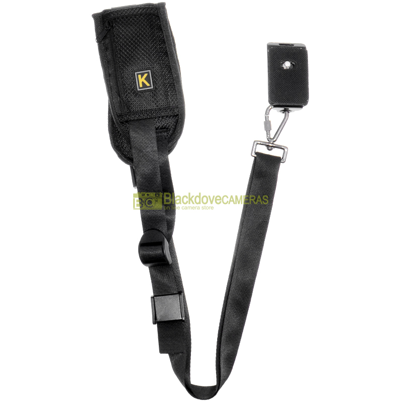 Tracolla universale per fotocamere. Sgancio rapido, innesto a vite treppiede.