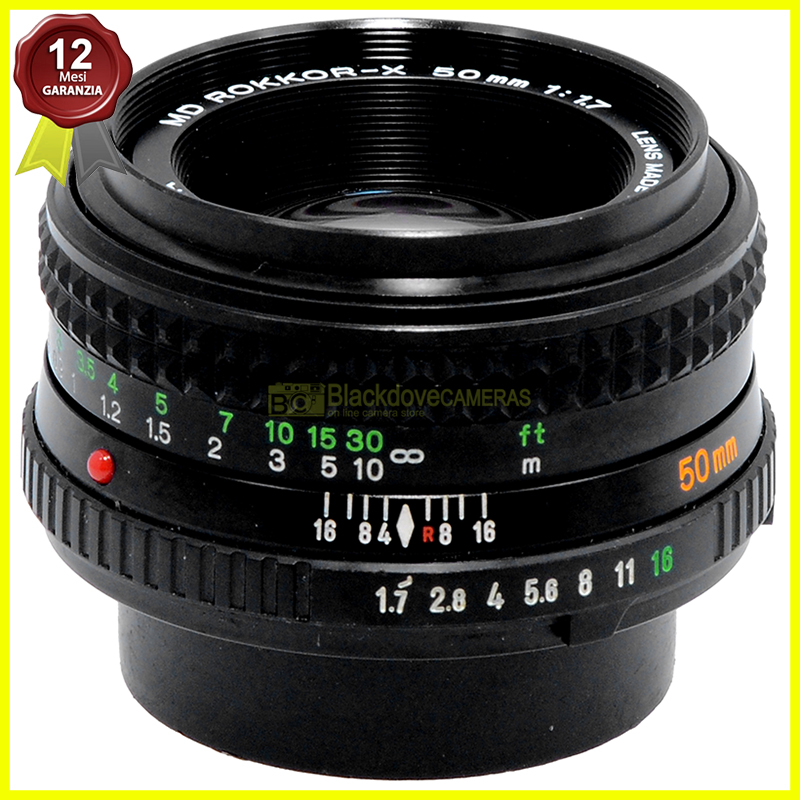 Minolta MD Rokkor X 50mm f1,7 obiettivo per fotocamere a pellicola MC MD SR