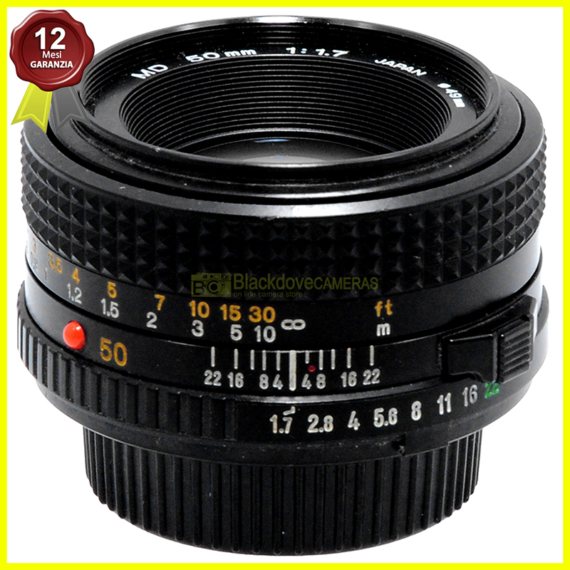 Minolta MD Rokkor 50mm. f1,7 obiettivo standard per fotocamere a pellicola
