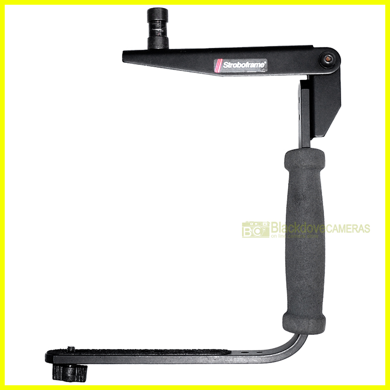 Staffa flash Professionale con impugnatura Stroboframe + codolo. Flash bracket.