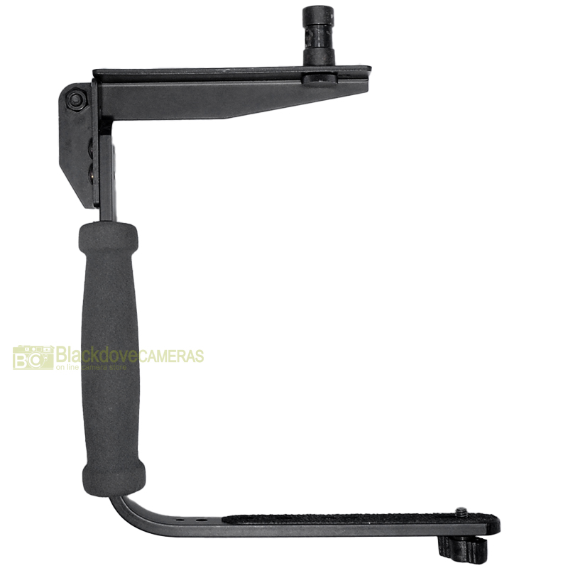 Staffa flash Professionale con impugnatura Stroboframe + codolo. Flash bracket.
