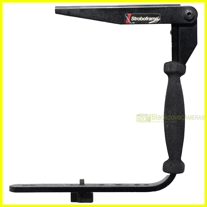 Staffa flash Professionale con impugnatura Stroboframe + codolo. Flash bracket.