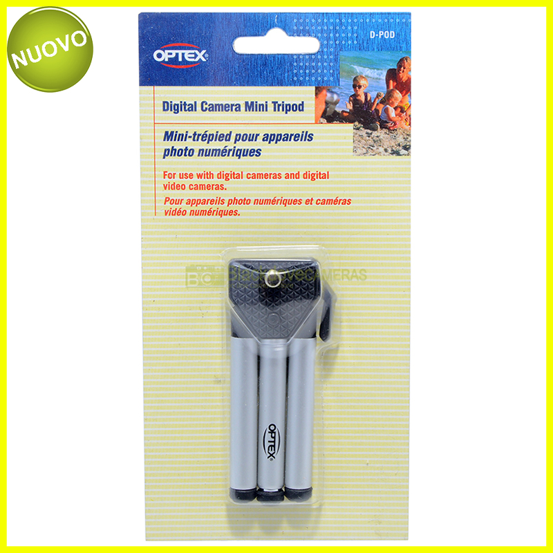 Mini stativo Opte. Cavalletto per fotocamere compatte.