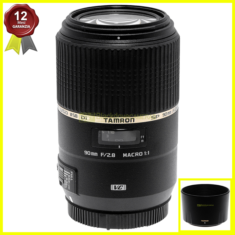 Tamron AF 90mm. f2,8 Di VC Macro 1:1. Obiettivo FX per fotocamere Canon EOS EF.