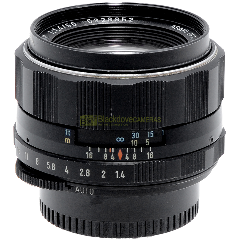 Pentax Super Takumar MC 50mm. f1,4 per fotocamere con innesto a vite M42 (42x1).