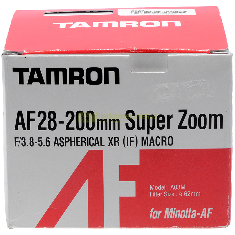 Tamron 28/200mm f 3,8-5,6 XR IF Macro per fotocamere Sony A-mount e Minolta AF