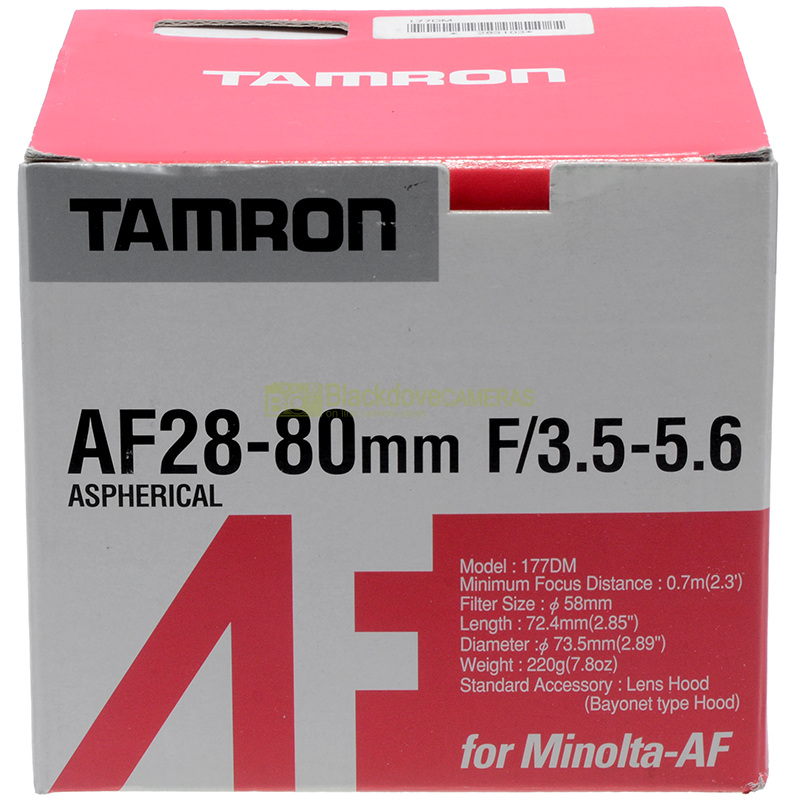 Tamron AF 28/80mm f3,5-5,6 Aspherical per fotocamere Sony A-mount e Minolta AF