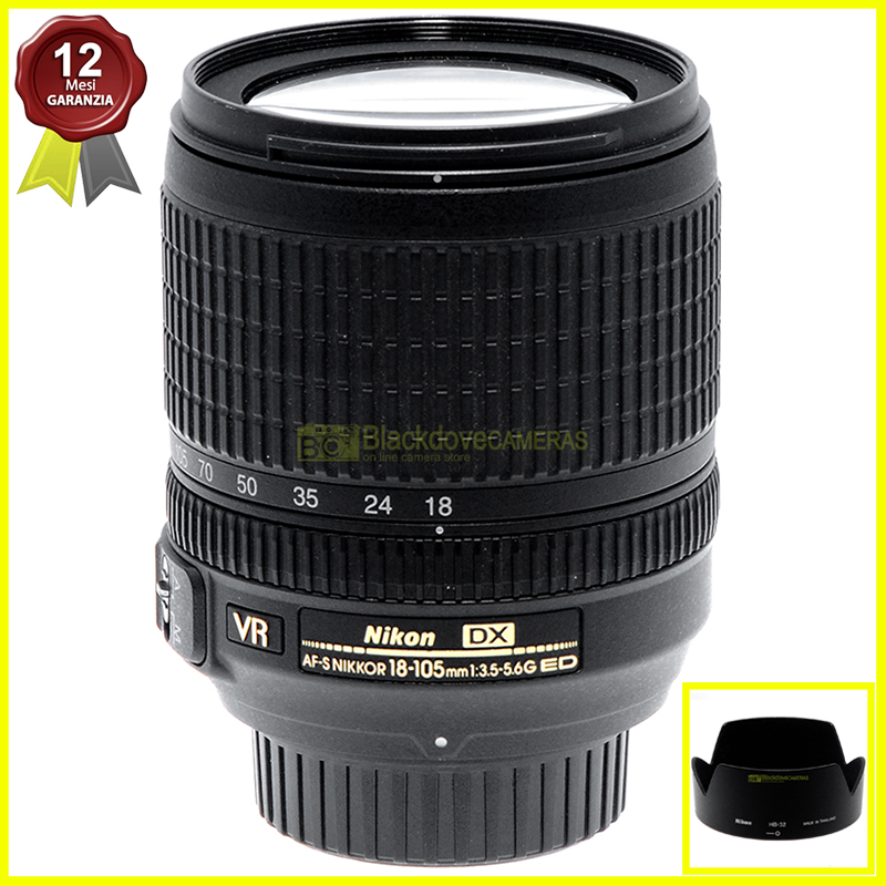 Nikon AF-S Nikkor 18/105mm f3,5-5,6 G DX VR obiettivo zoom per reflex digitali. 