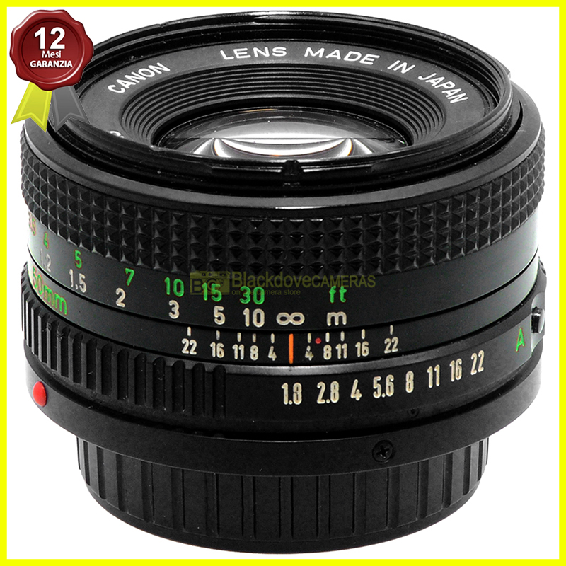 Canon FD 50mm. f1,8 Obiettivo usato per fotocamere manual focus FD e FL