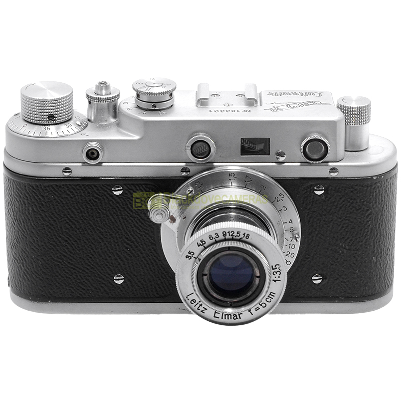 Fed 2 Fotocamera a telemetro M39 con Elmar 5cm. f3,5. Replica Leica Luftwaffe.