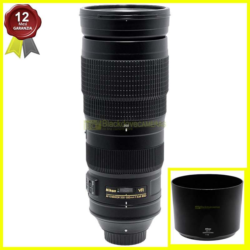 Obiettivo Nikon AF-S Nikkor 200/500mm f5,6E G ED VR obiettivo FX-DX per reflex