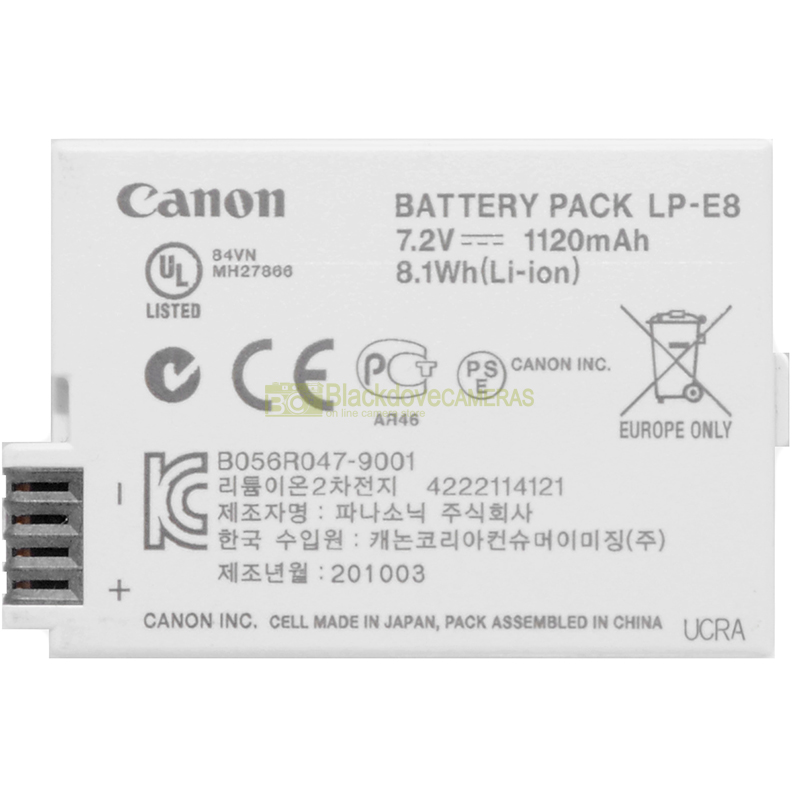 Canon LP‑E8 – vista posteriore