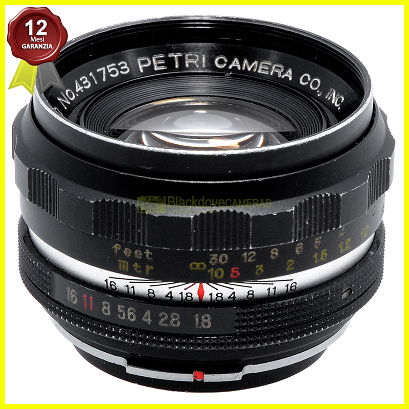 Petri 55mm. f1,8 C.C. Auto obiettivo con innesto a baionetta Petri Camera.