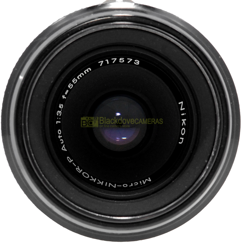 Nikon Micro Nikkor P Auto 55mm f/3,5 obiettivo F Close-up pre AI. Japan.