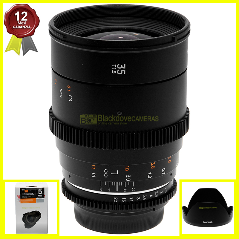 Samyang VDSLR 35mm. T1.5 Mark II obiettivo Cine Full Frame per fotocamere Nikon