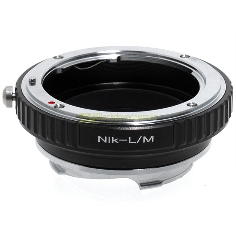 Anello adapter x montare ottiche Nikon su corpi Leica M. Adattatore. ALM.