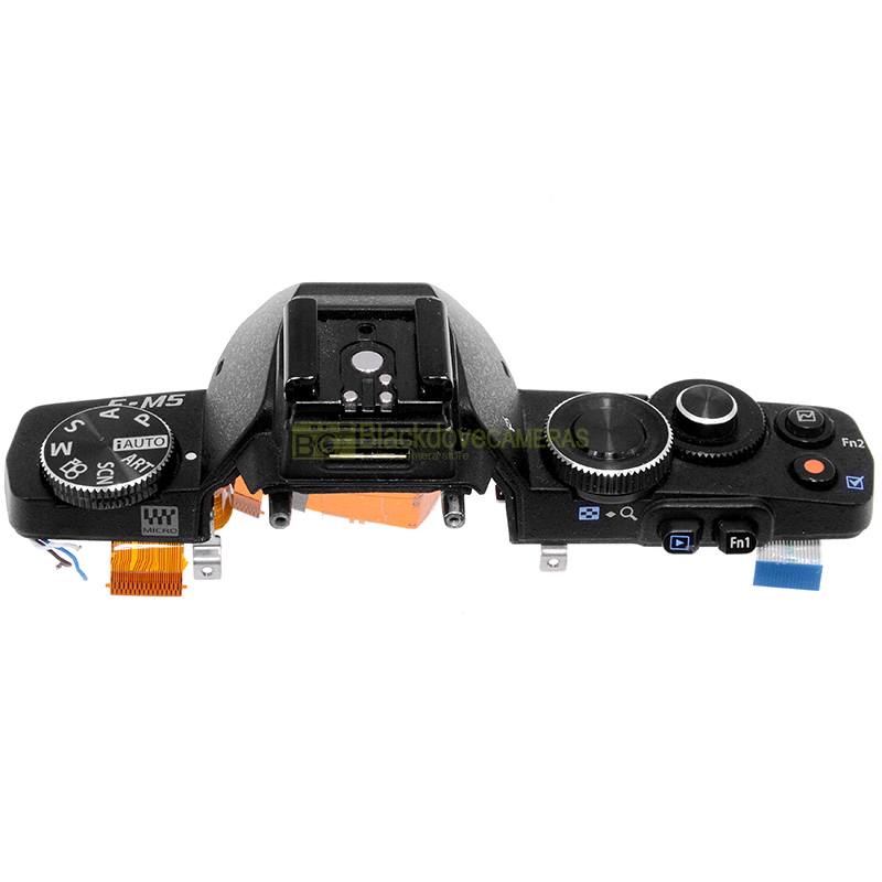 Calotta superiore con ghiere per Olympus OM-D E-M5 1° serie. Ricambio. Spare.