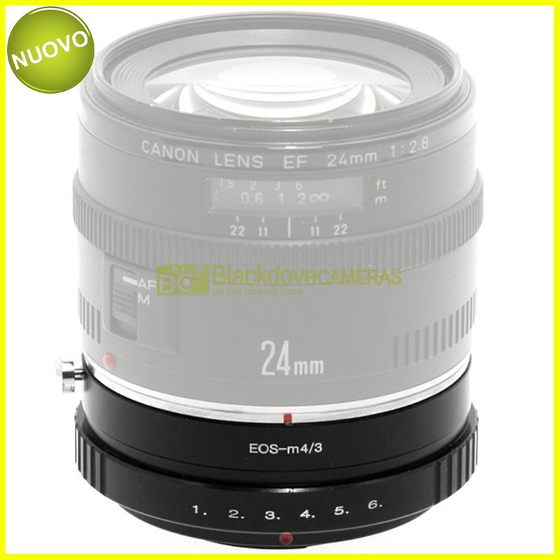 Adapter per obiettivi Canon EF su fotocamere Micro 4/3. Adattatore con diaframmi