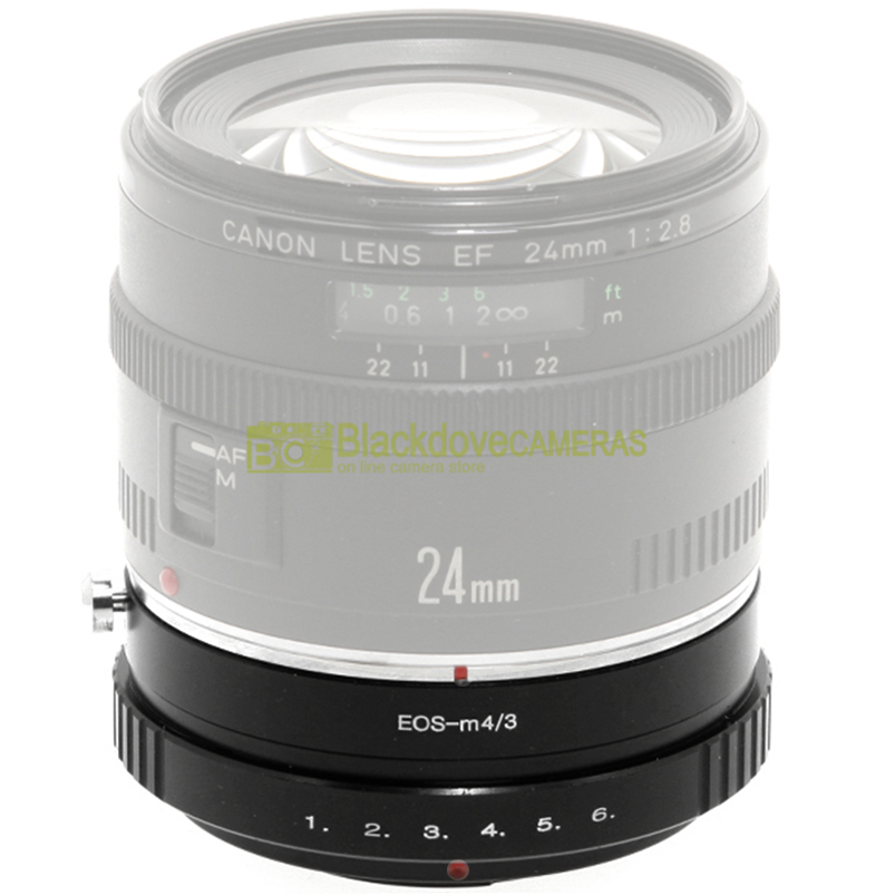 Adapter per obiettivi Canon EF su fotocamere Micro 4/3. Adattatore con diaframmi