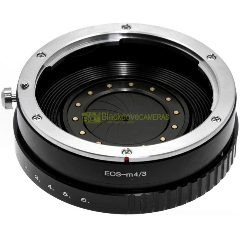 Adapter per obiettivi Canon EF su fotocamere Micro 4/3. Adattatore con diaframmi