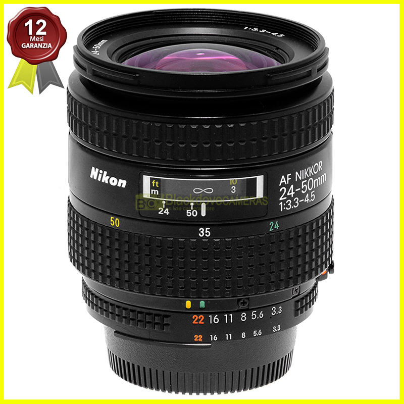 Nikon AF Nikkor 24/50mm f3,3-4,5. Obiettivo zoom autofocus per fotocamere.