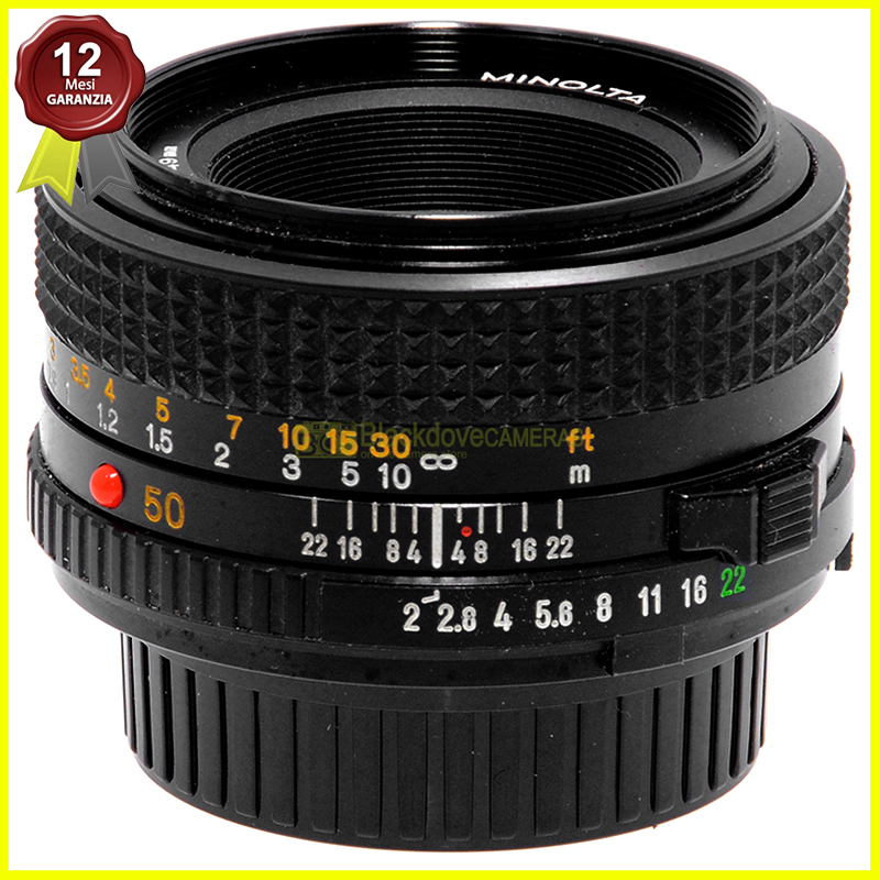 Obiettivo Minolta MD 50mm f2 obiettivo standard per fotocamere a pellicola