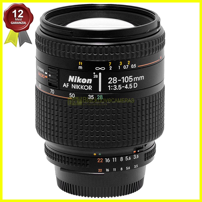 Obiettivo Nikon AF-D Nikkor 28/105mm f3,5-4,5 macro usato per fotocamere reflex