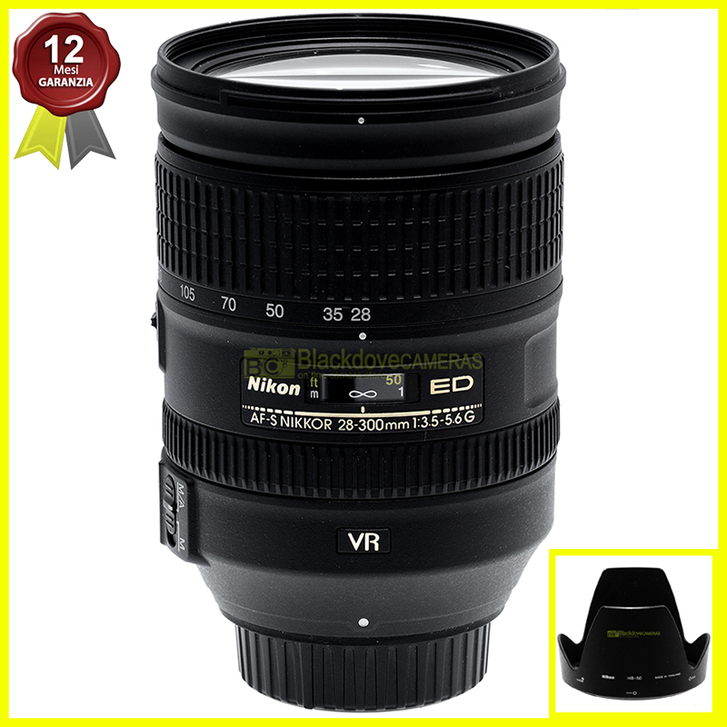 Nikon AF-S Nikkor 28/300mm f3,5-5,6 VR G ED obiettivo full frame per fotocamere