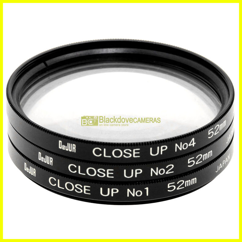 52mm. kit aggiuntivi macro DeJur +1 +2 +4 diottrie. M52 Close-up adapters set.