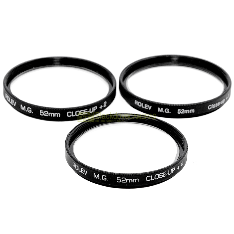 52mm. kit aggiuntivi macro +1 +2 +4 diottrie. M52 Close-up adapters set.