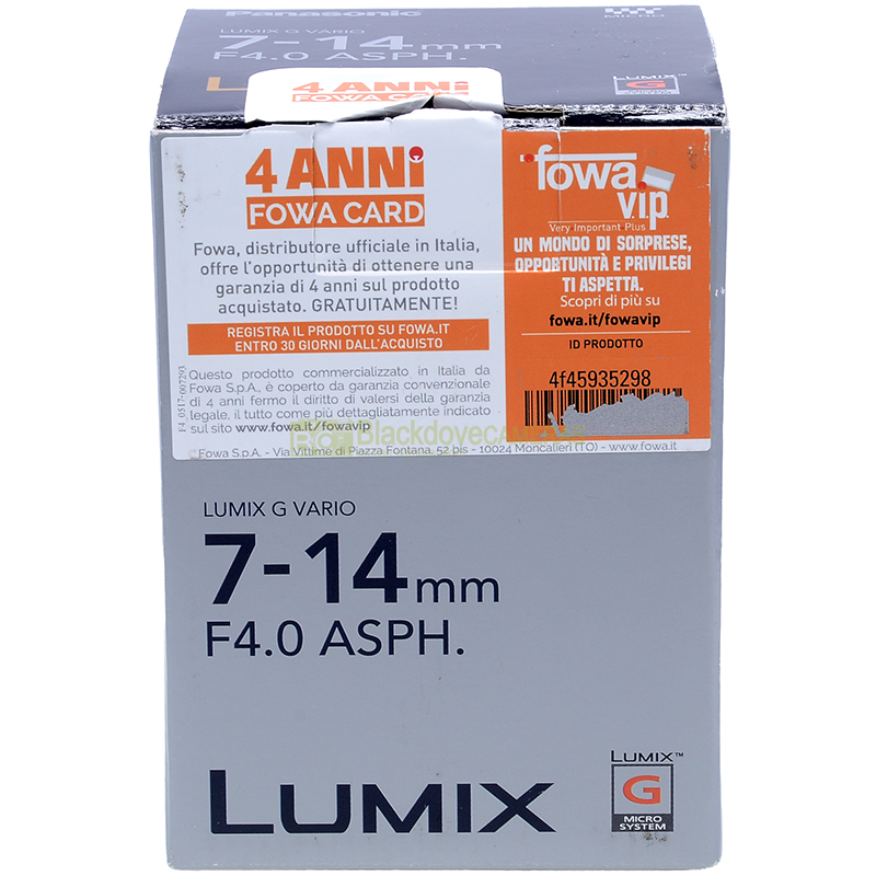 Panasonic Lumix Vario 7/14mm f4 Asph. Obiettivo per fotocamere MFT micro 4/3