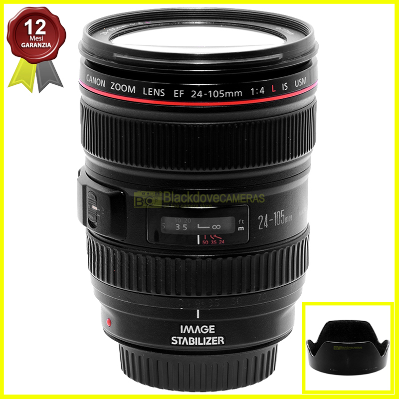 Obiettivo Canon EF 24/105mm f/4 L IS USM Black Full Frame per fotocamere EOS.