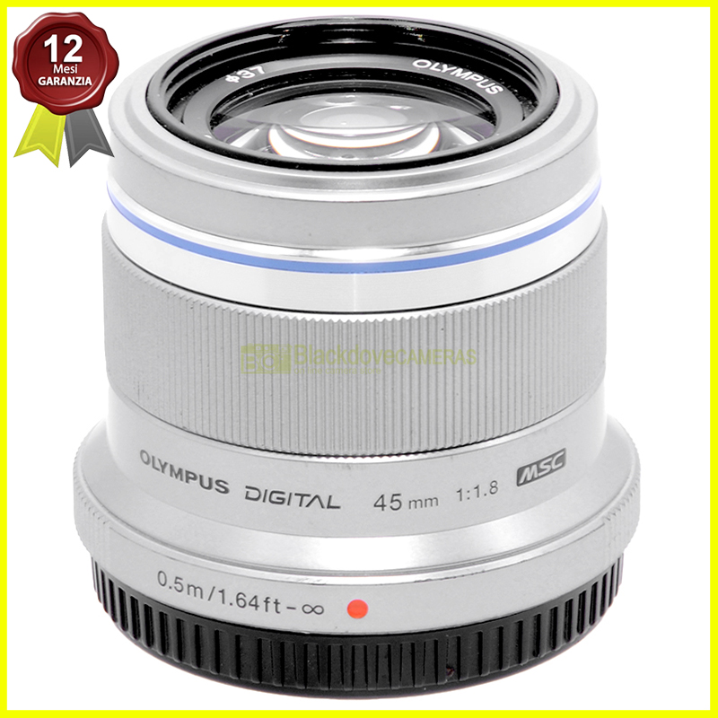 Olympus M Zuiko digital 45mm f1,8 Silver Obiettivo per ritratto MFT micro 4/3.
