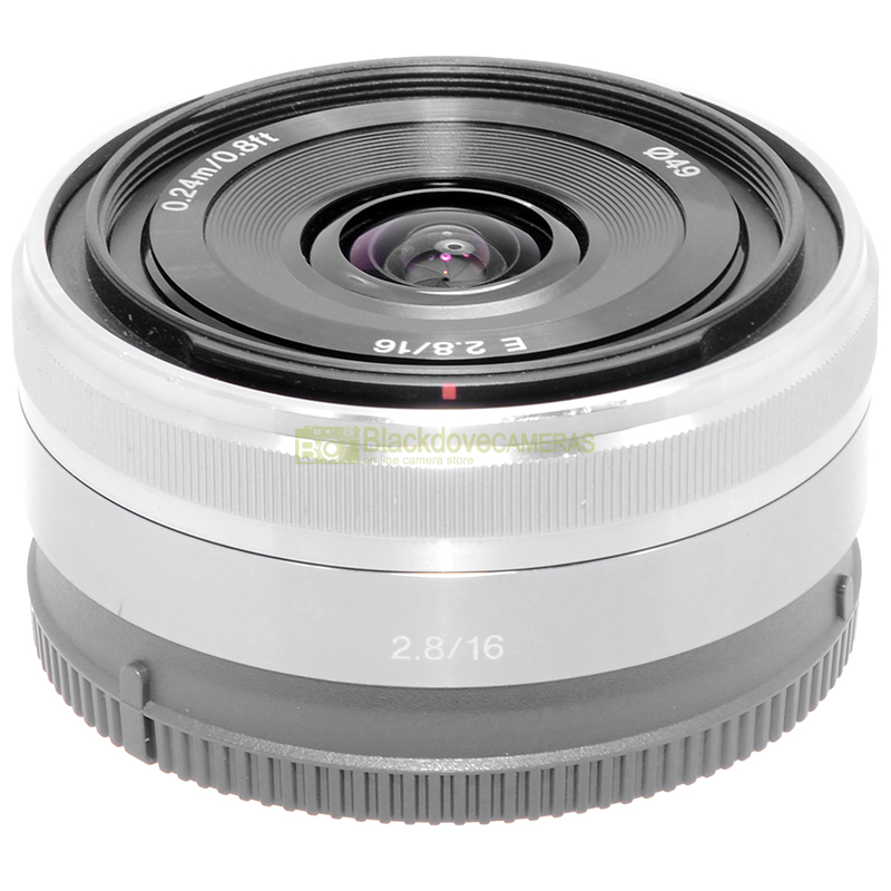 Sony E 16mm f2,8 Silver obiettivograndangolare per fotocamere Sony E-Mount APS-C