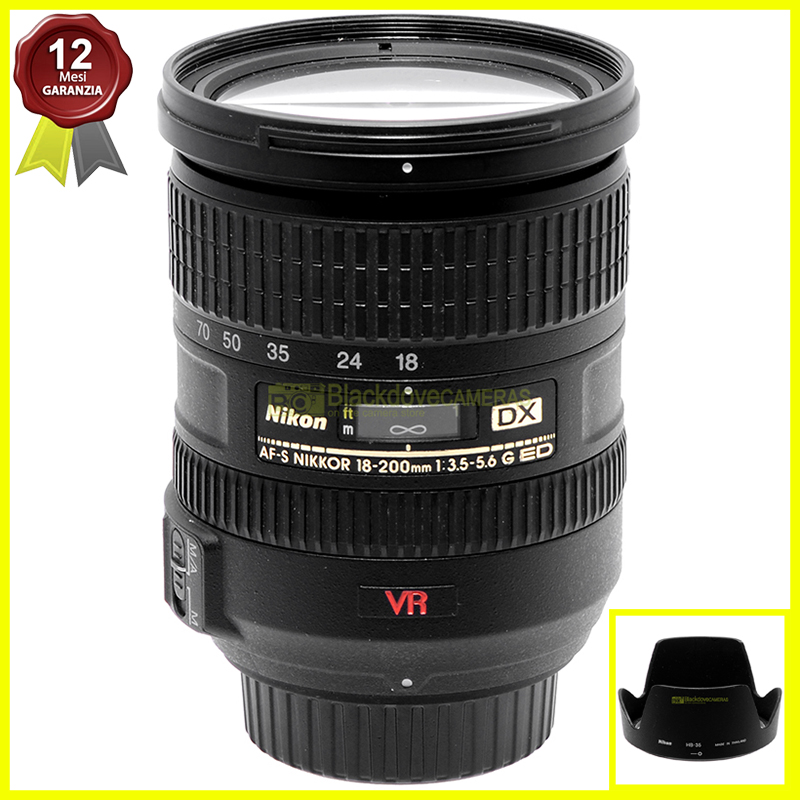 Nikon AF-S Nikkor 18/200mm f3,5-5,6 G ED VR obiettivo zoom per reflex digitali.