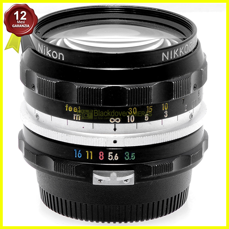 Nikon Nikkor H Auto 28mm. f3,5. Obiettivo per fotocamere innesto F a forcella.