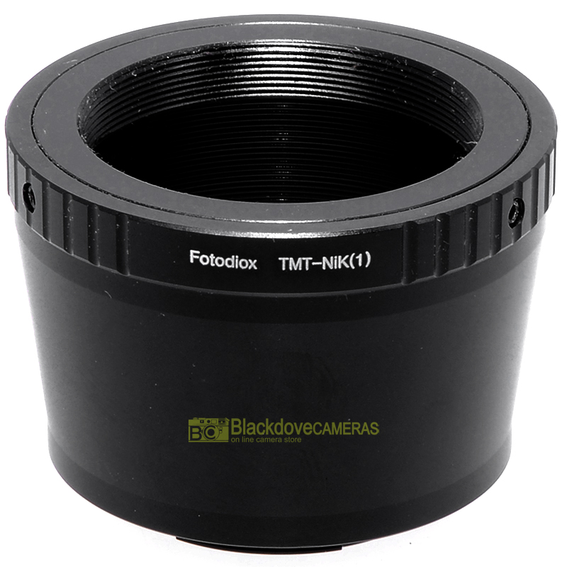 Adattatore per obiettivi a vite T2 su fotocamere Nikon 1 Anello adapter. 