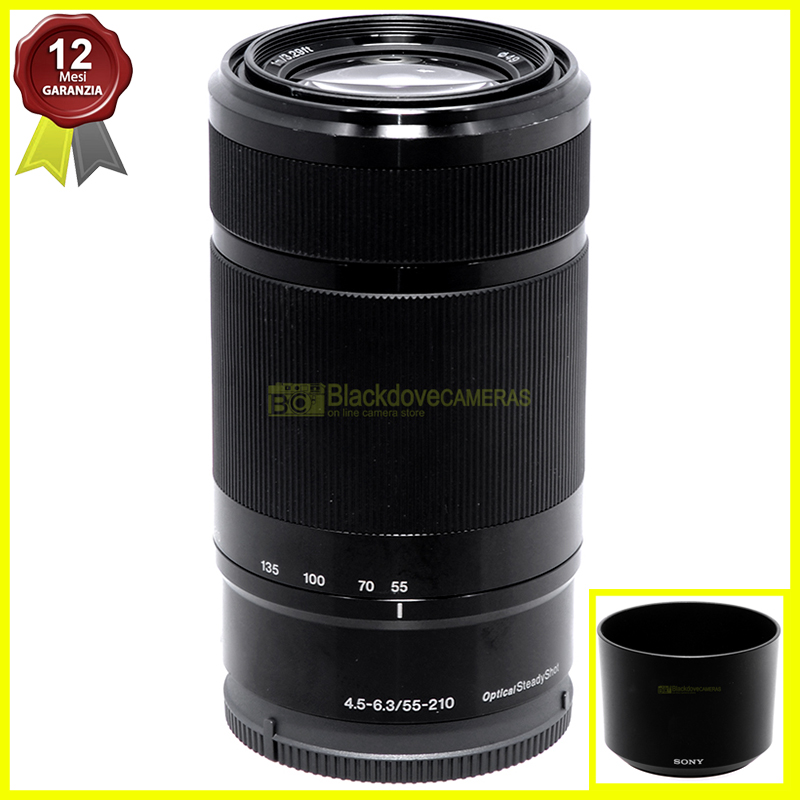 Sony E 55-210mm f4-6,3 OSS Nero obiettivo zoom E-Mount. 55/210 mm f/4-6.3 usato - foto reale del prodotto