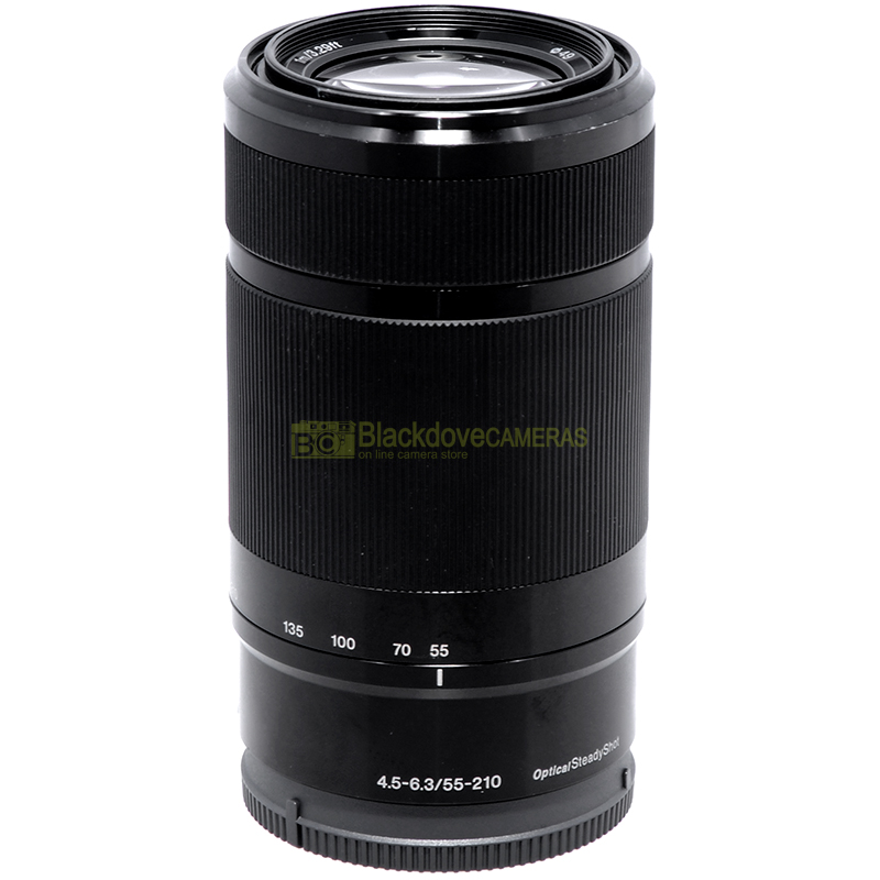 Sony E 55-210mm f4-6,3 OSS Nero obiettivo zoom E-Mount. 55/210 mm f/4-6.3 vista dettagliata