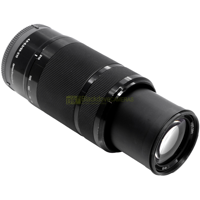 Sony E 55-210mm f4-6,3 OSS Nero obiettivo zoom E-Mount. 55/210 mm f/4-6.3 vista dettagliata