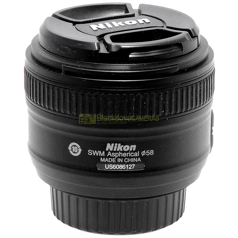 Obiettivo Nikon AF-S G Nikkor 50mm f1,8 per fotocamere reflex DX-FX. Full Frame vista dettagliata