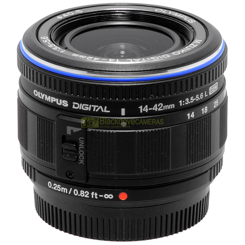 Dettaglio frontale Olympus M.Zuiko 14-42mm f/3.5-5.6 ED Black
