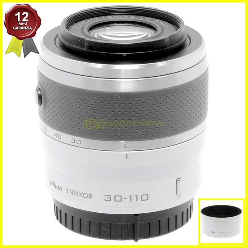 Nikon 1 Nikkor 30-110mm f/3.8-5.6 VR obiettivo zoom mirrorless usato foto reale