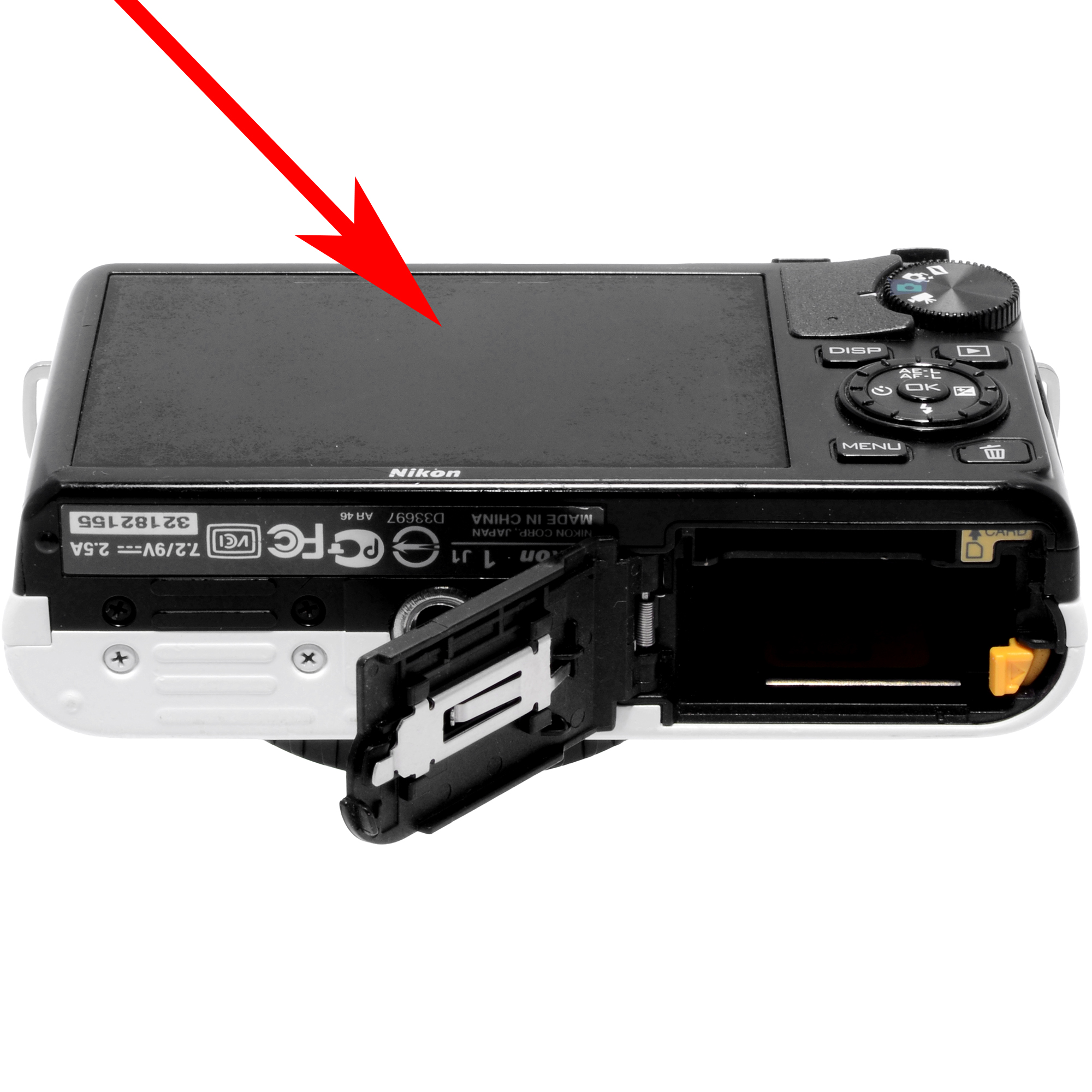 Nikon 1 J1 White Body Mirrorless Micro 4/3 – vista laterale