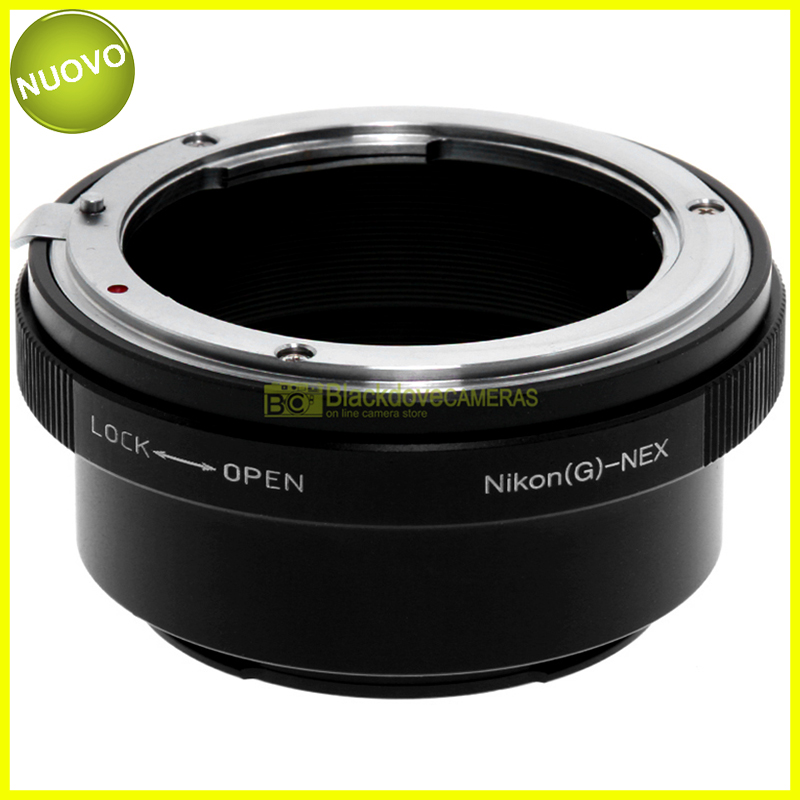 Adattatore Nikon G su Sony E Mount NEX Alpha con ghiera diaframma – foto reale